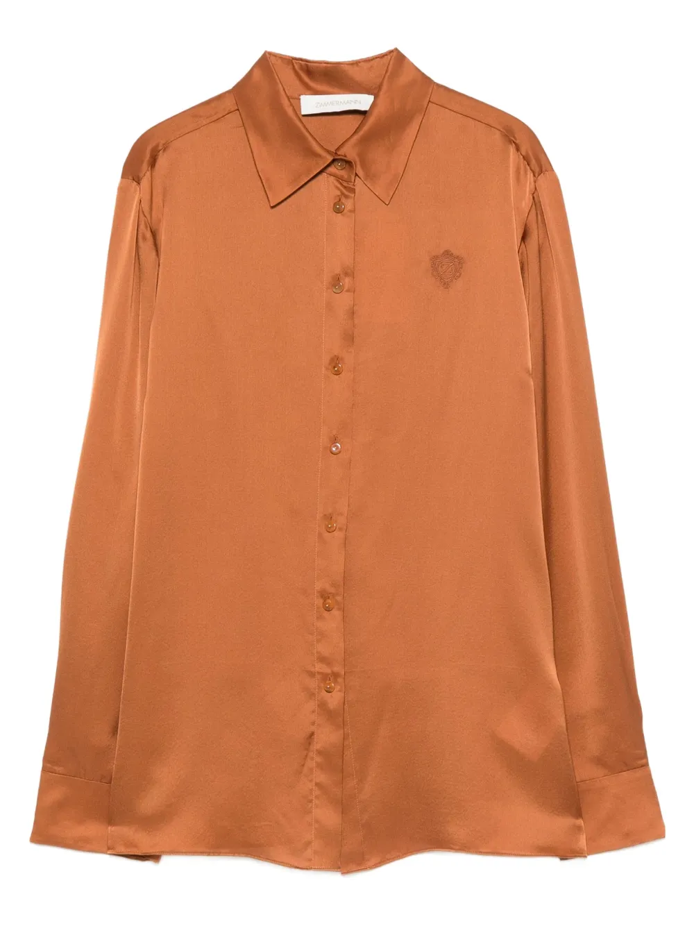 ZIMMERMANN embroidered silk shirt | Orange | Image 1