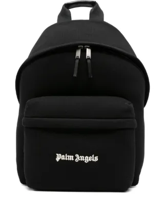 Palm Angels logo-embroidered Backpack | Black | FARFETCH