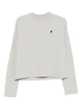 AMI Paris embroidered-logo T-shirt - Grey
