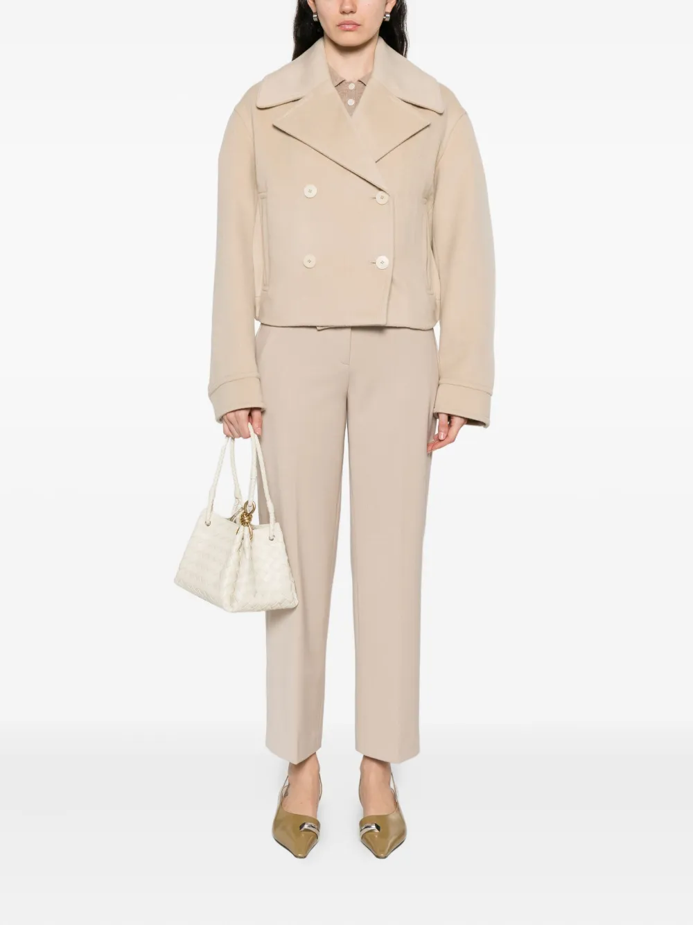 Via Masini 80 Straight broek - Beige