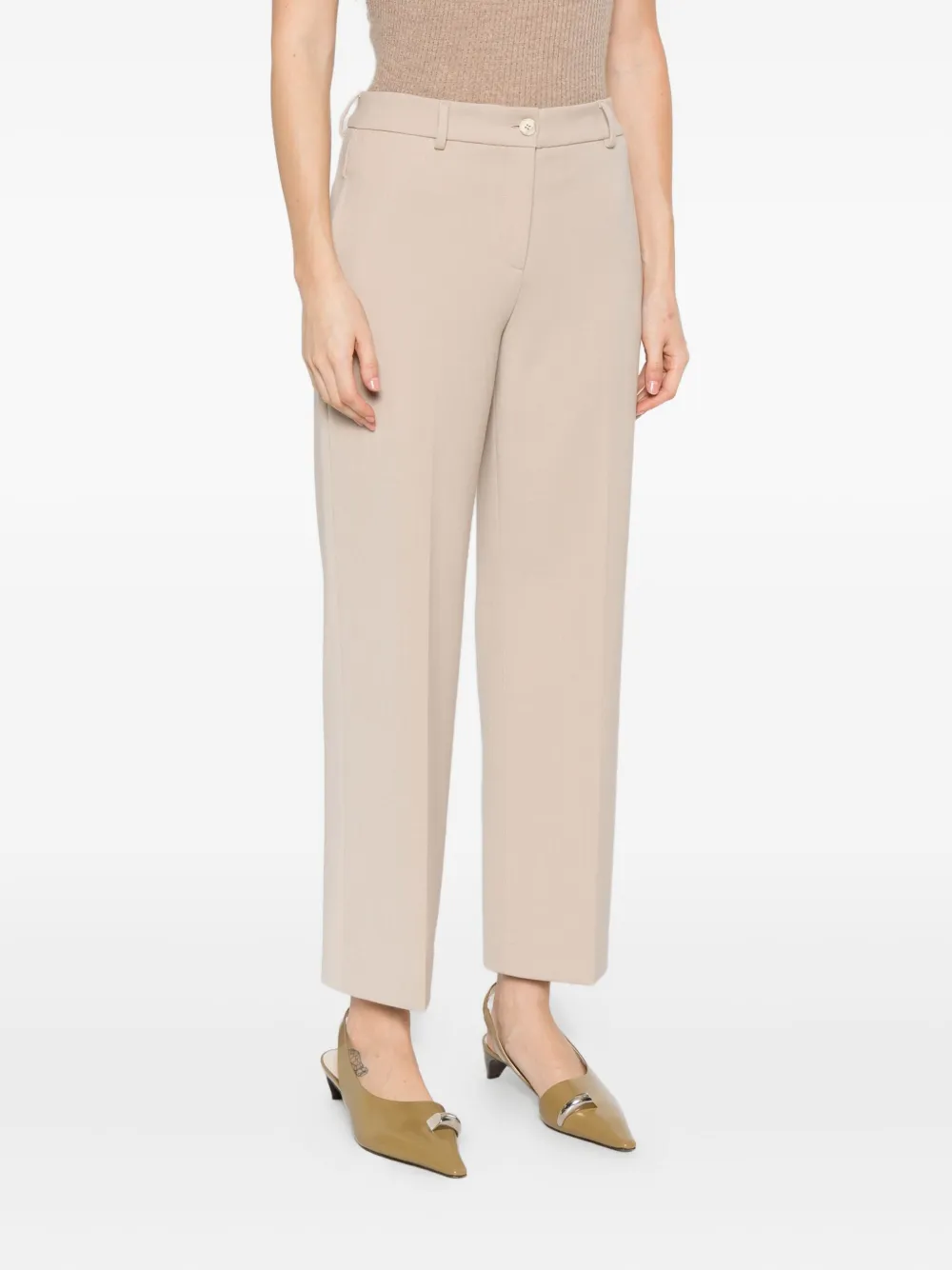 Via Masini 80 Straight broek Beige