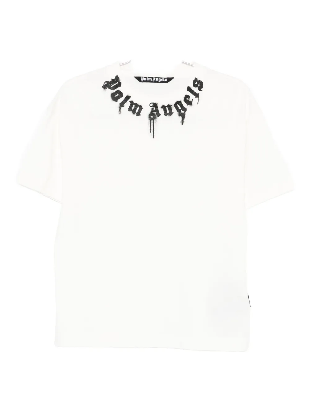 Palm Angels neck-logo cotton T-shirt Wit