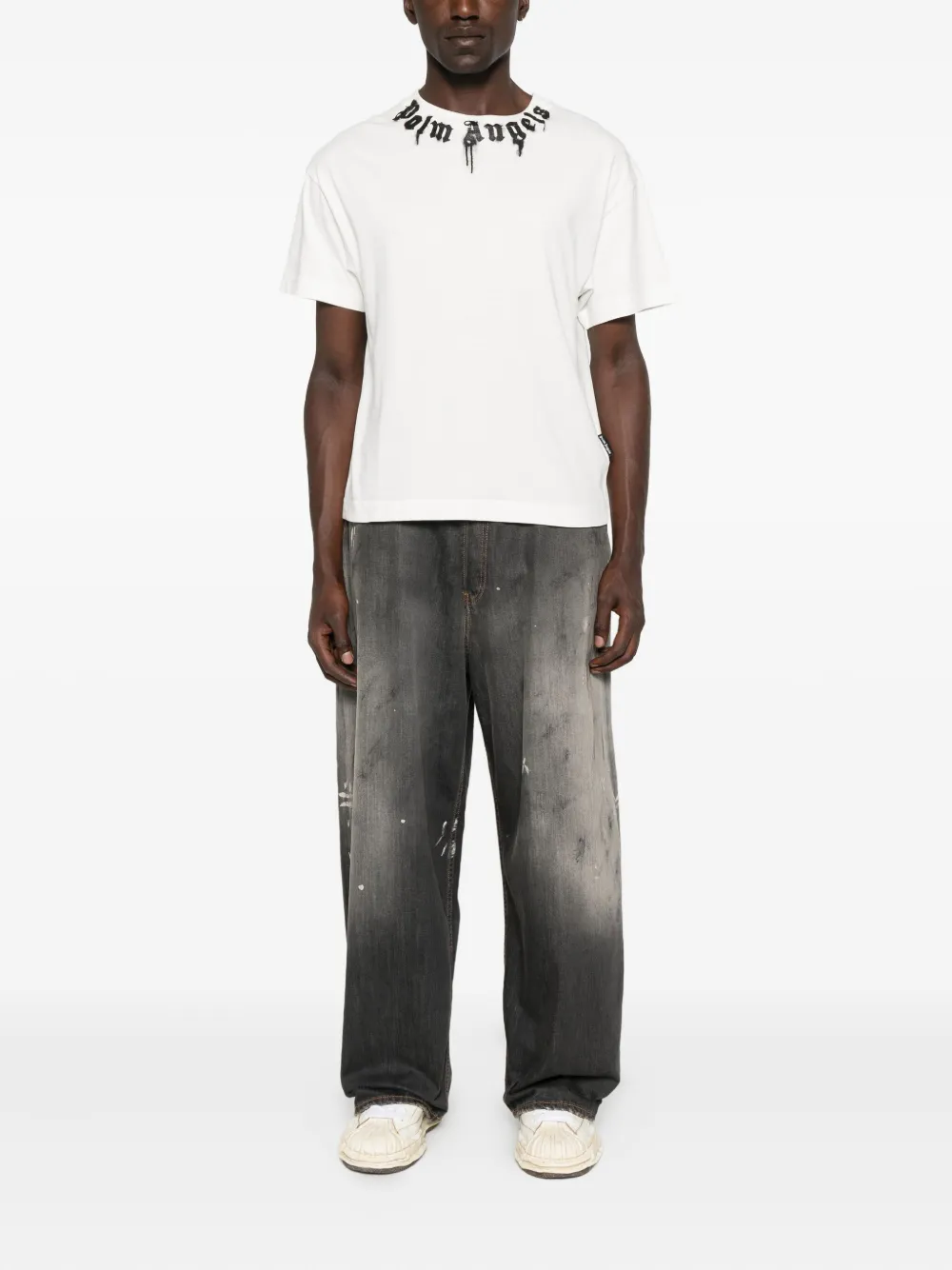 Palm Angels Katoenen T-shirt met logo Wit