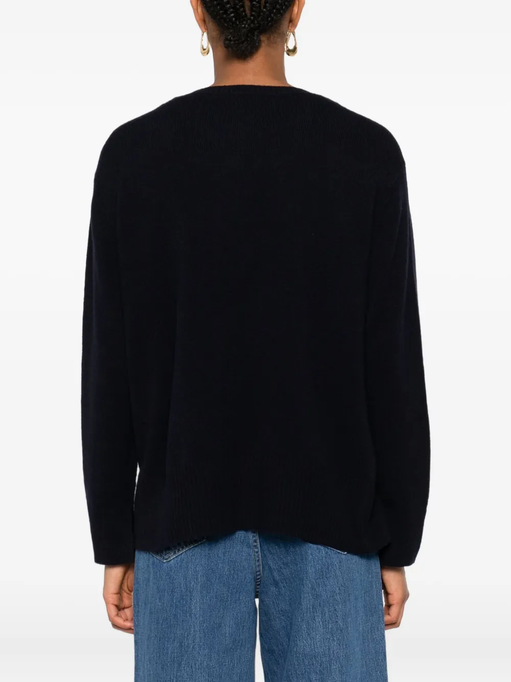 BeYou Kasjmier trui met zijsplit Blauw