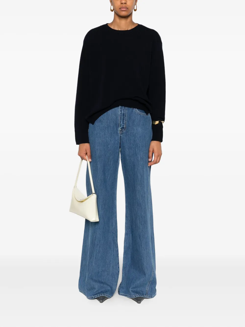 BeYou Kasjmier trui met zijsplit Blauw