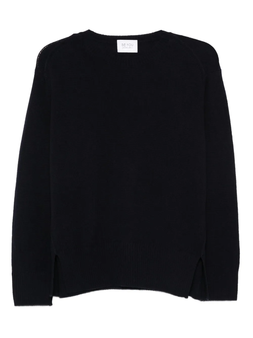 BeYou Kasjmier trui met zijsplit Blauw