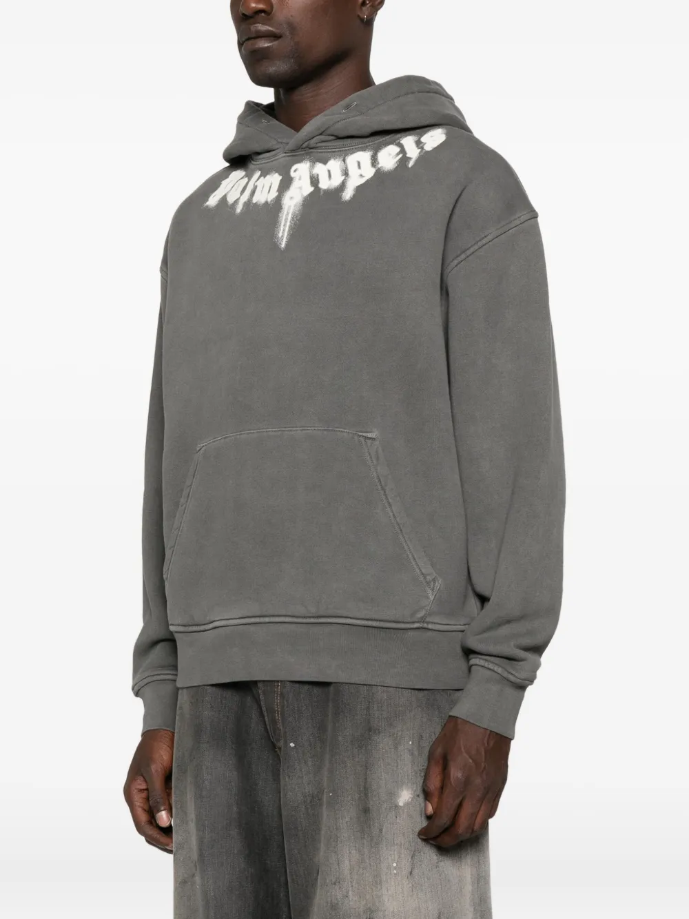 Palm Angels Hoodie met logoprint Grijs