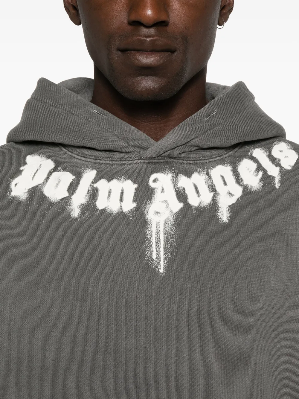 Palm Angels Hoodie met logoprint Grijs