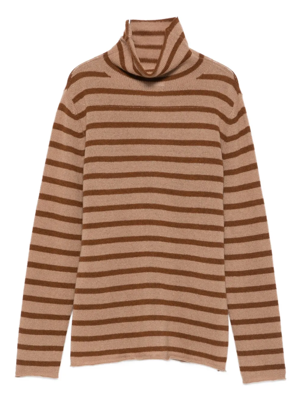 BeYou striped turtleneck top Beige