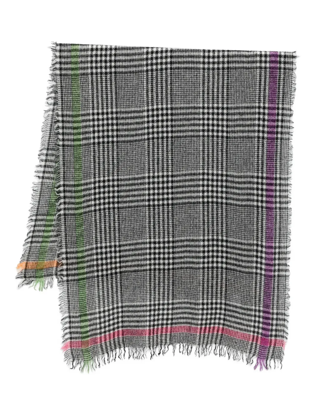 Faliero Sarti Multi Prince Wool And Cashmere Scarf In Gray