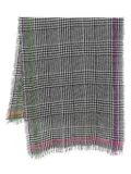 Faliero Sarti plaid-pattern frayed-edge scarf - Black