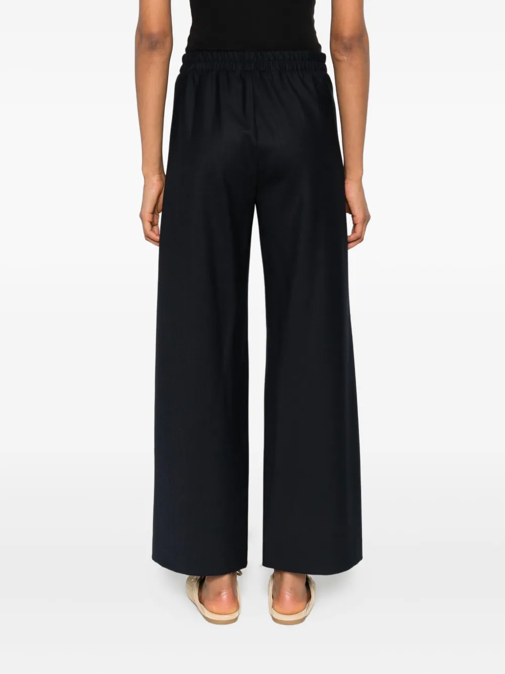 Via Masini 80 Plooibroek met wijde pijpen Blauw