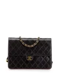 CHANEL Pre-Owned 1996-1997 Medium CC Quilted Lambskin Half Single Flap shoulder bag - Black