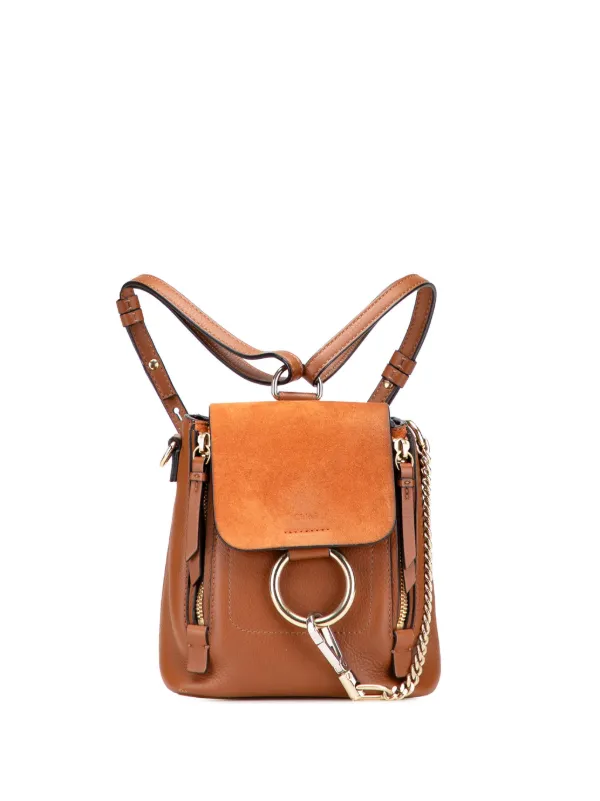 Chloé Pre-Owned 2015 Mini Calfskin And Suede Faye Backpack