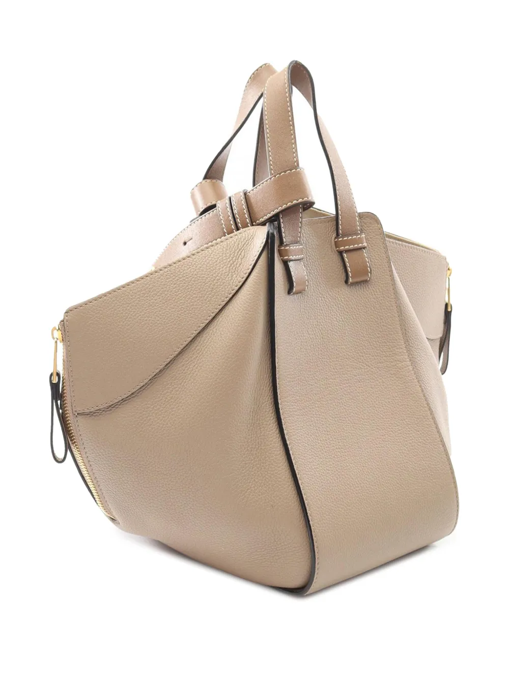 Pre-owned Loewe 2015-2025 Small Leather Hammock Bag Satchel In Brown
