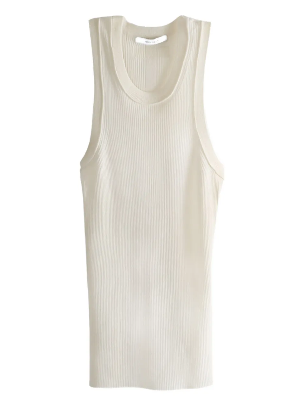 Givenchy Ribbed Racer-back Tank Top In White