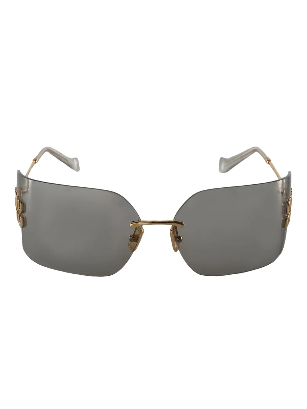 Miu Miu Eyewear logo-plaque rimless sunglasses | Grey | Image 1