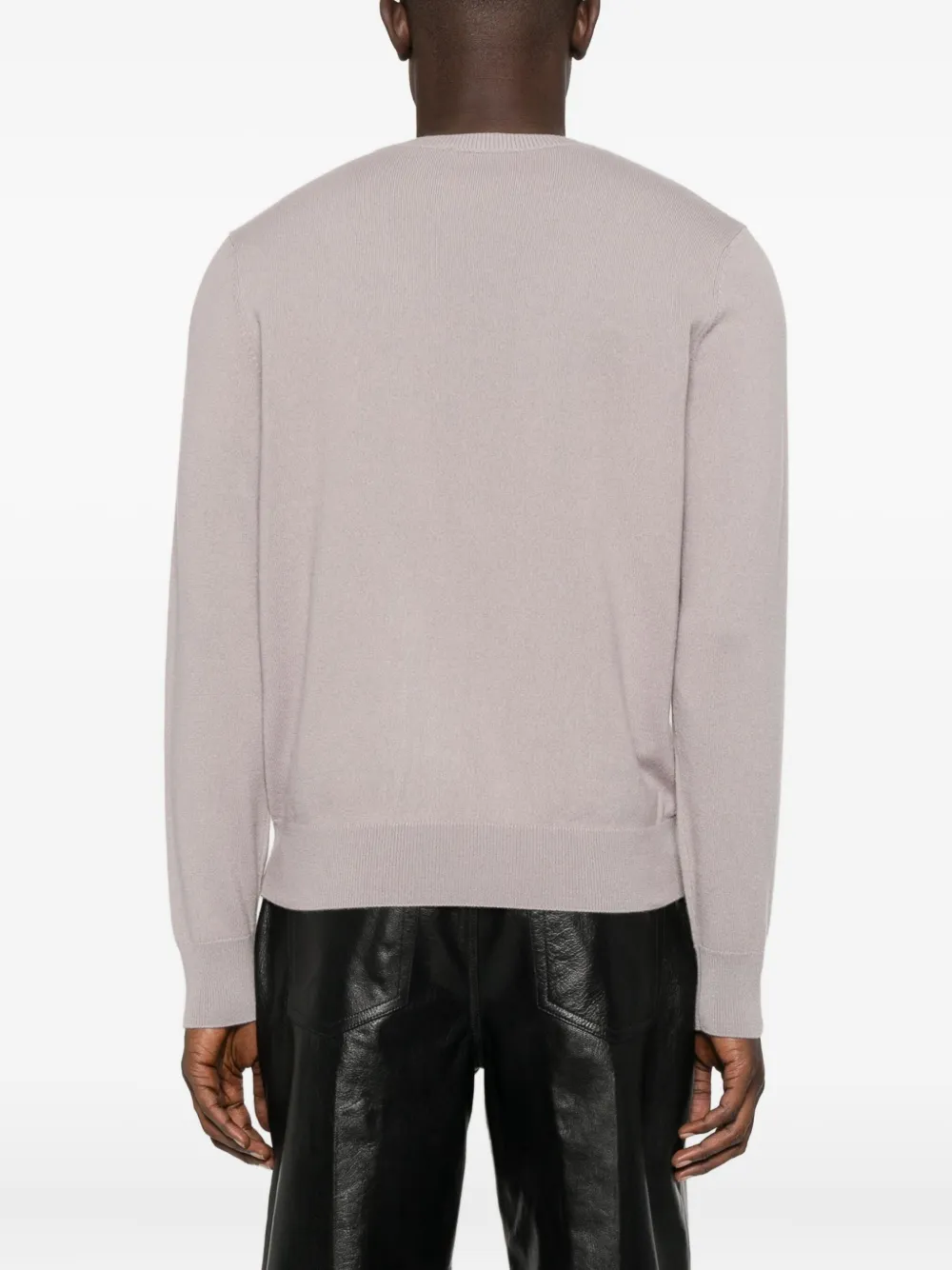 Saint Laurent Round-neck Cashmere Sweater In Gray