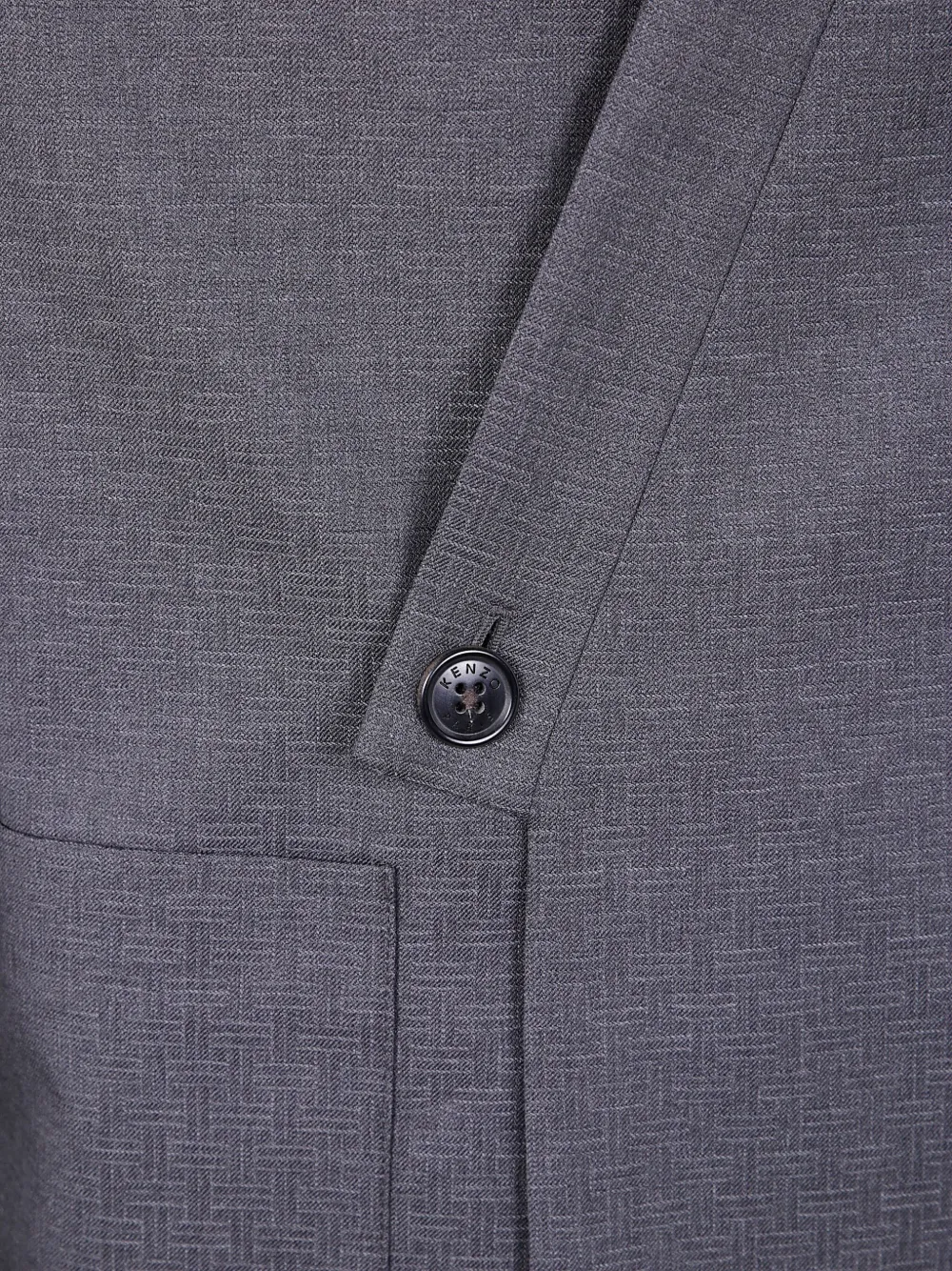 Kenzo Double-breasted Wool Jacket In Gray