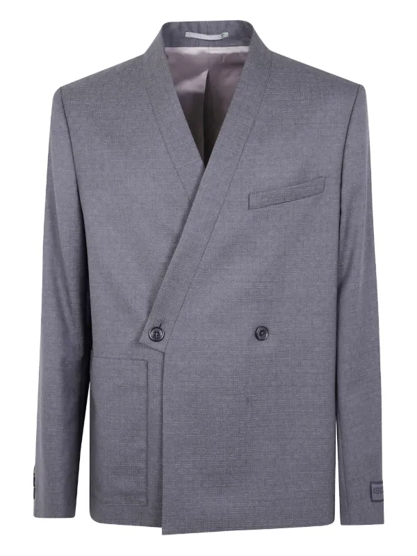 Kenzo double-breasted Wool Jacket | Grey | FARFETCH CA