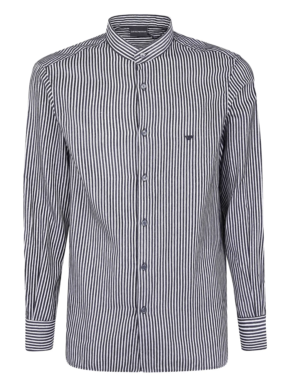 Emporio Armani striped mandarin-collar shirt | Blue | Image 1