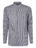Emporio Armani striped mandarin-collar shirt - Blue