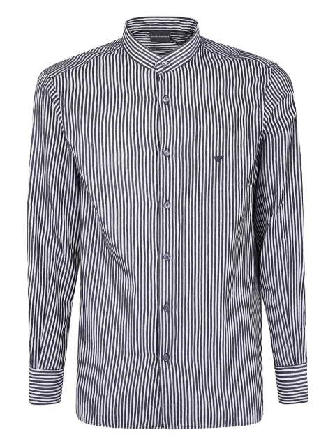 Emporio Armani striped mandarin-collar shirt