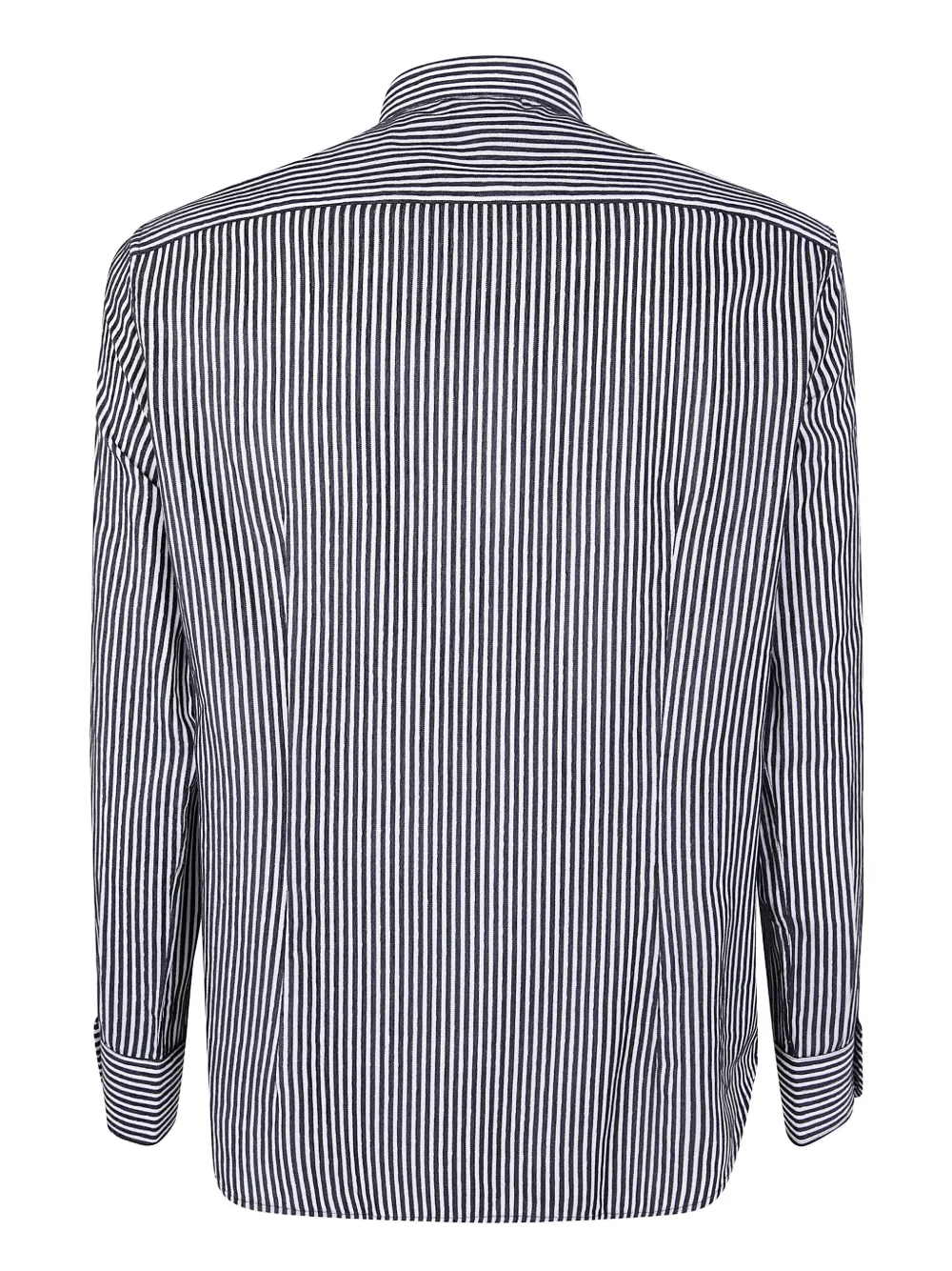 Emporio Armani Gestreept overhemd met ronde opstaande kraag - Blauw