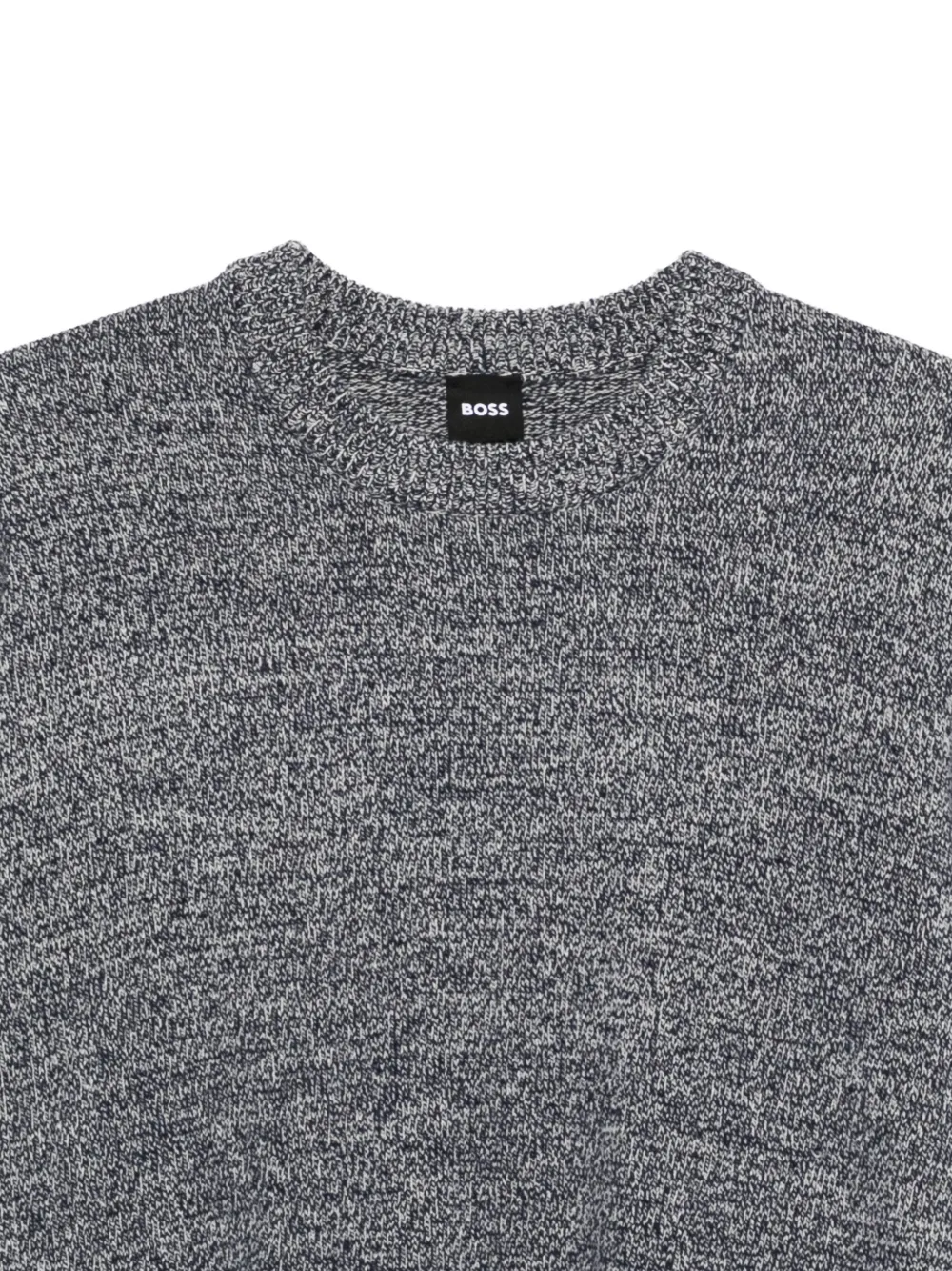 BOSS Gespikkelde trui met ronde hals Grijs