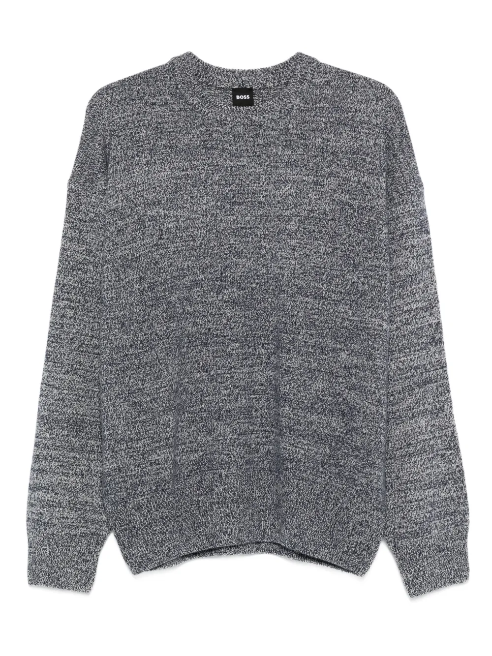 BOSS speckled crew-neck sweater - Grigio
