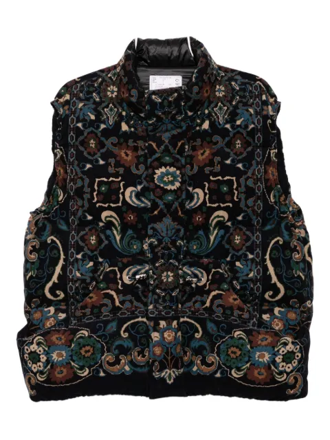 sacai floral-print vest