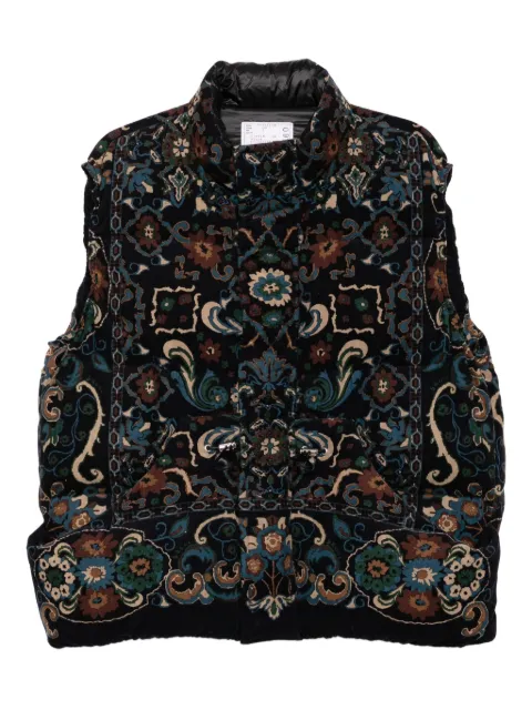 sacai floral-print vest