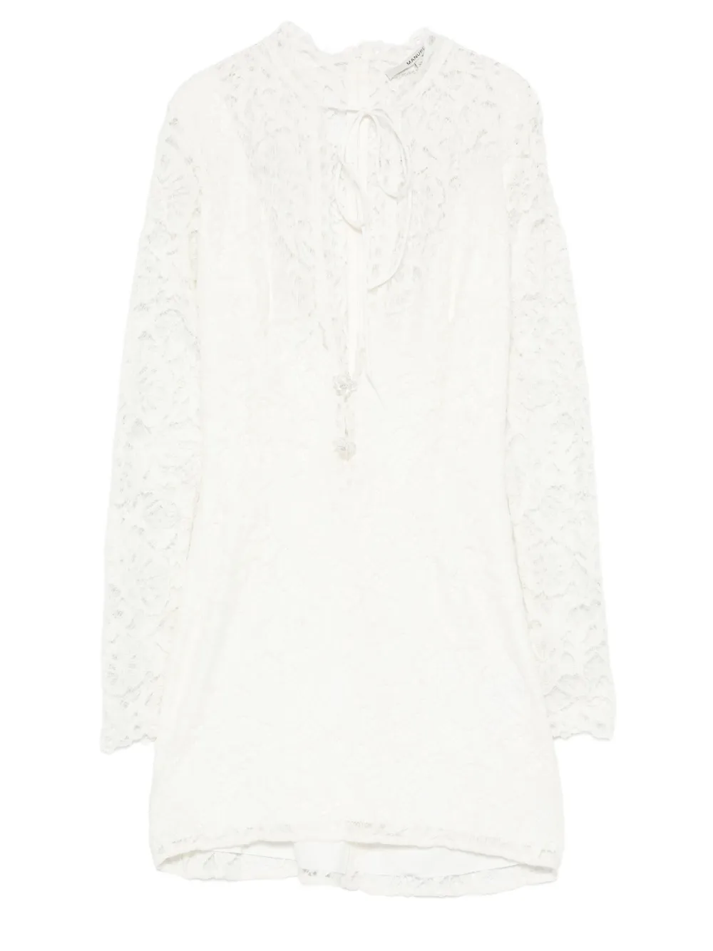 MANURI Mini-jurk met gestrikte hals Wit