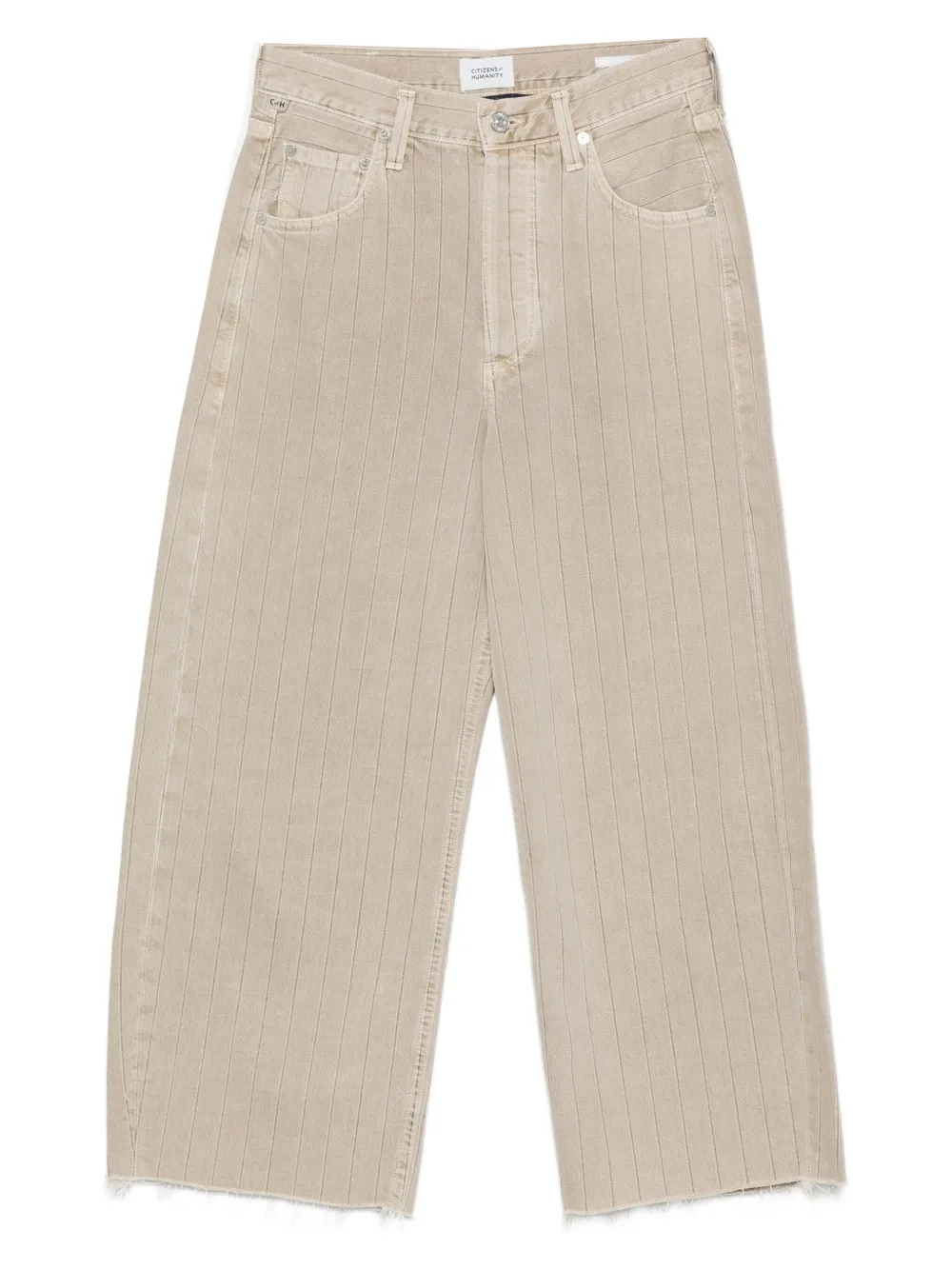 Citizens of Humanity Ayla jeans met krijtstreep en franje Beige