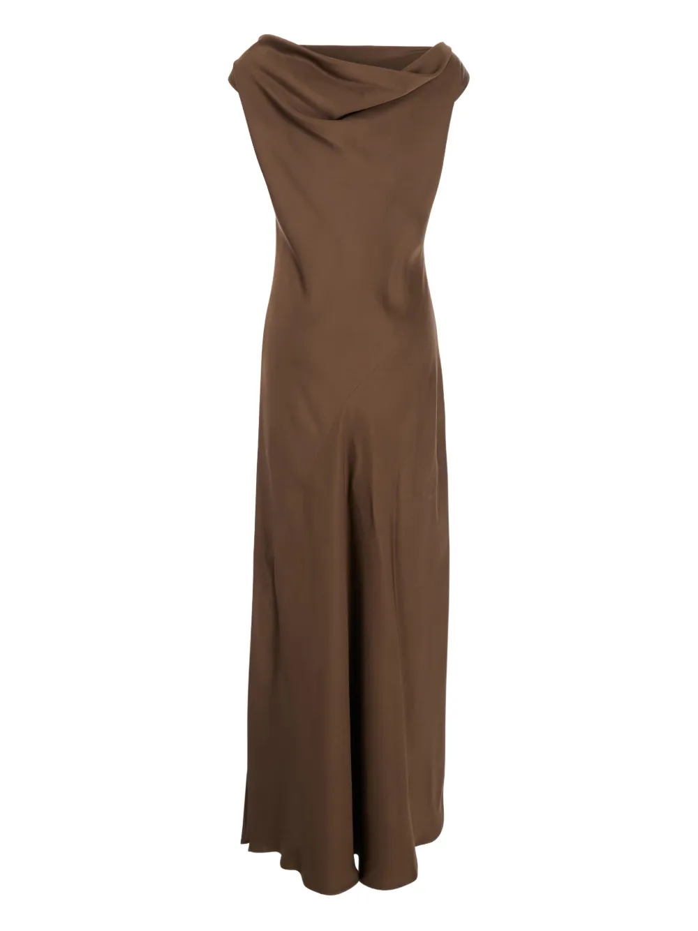 Antonelli Mara Cowl-neck Maxi Dress In Brown