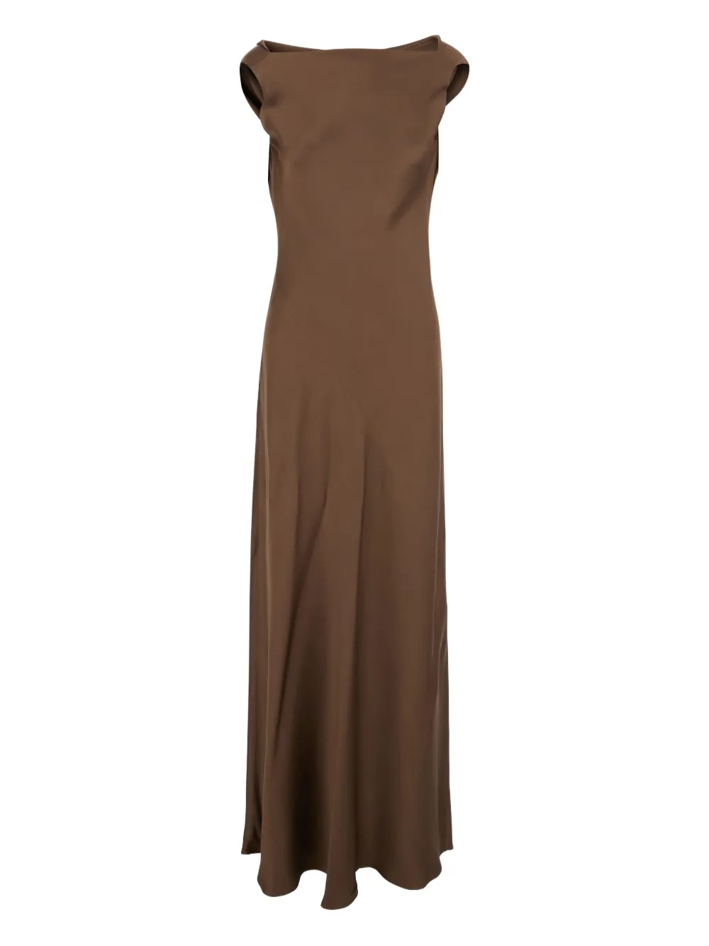 Antonelli Mara Cowl-neck Maxi Dress In Brown