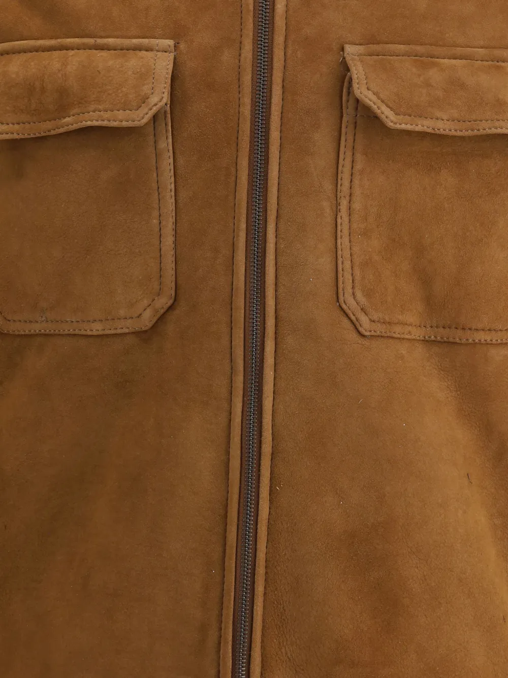 Salvatore Santoro Zip-front Suede Jacket In Brown