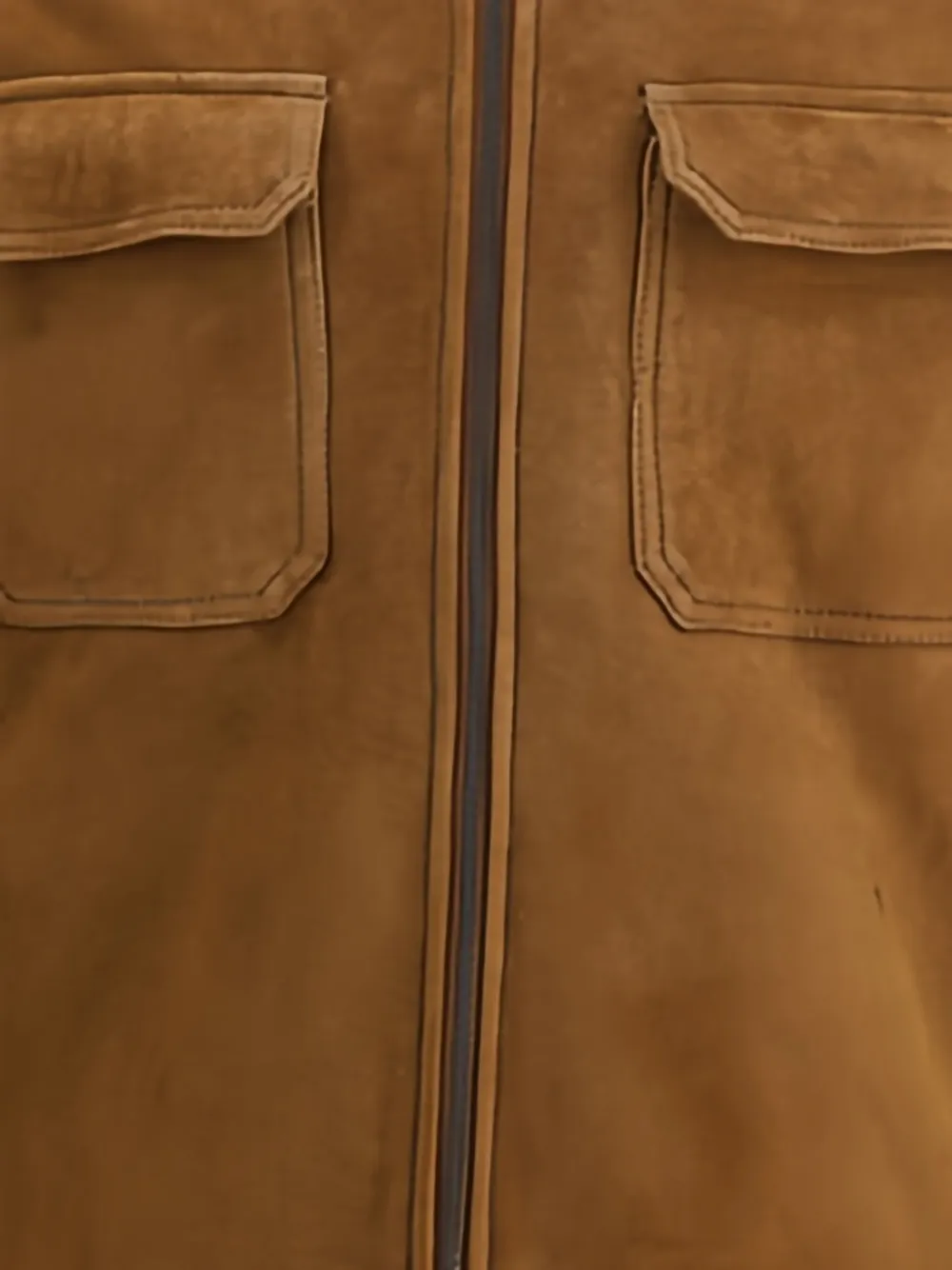 Salvatore Santoro Zip-front Suede Jacket In Brown