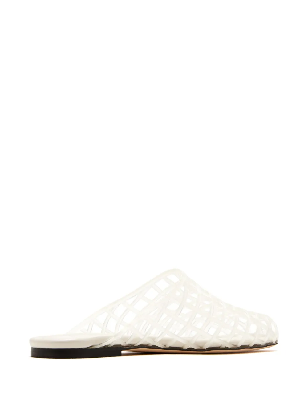 Vince Almond Caged Flat Mules In White