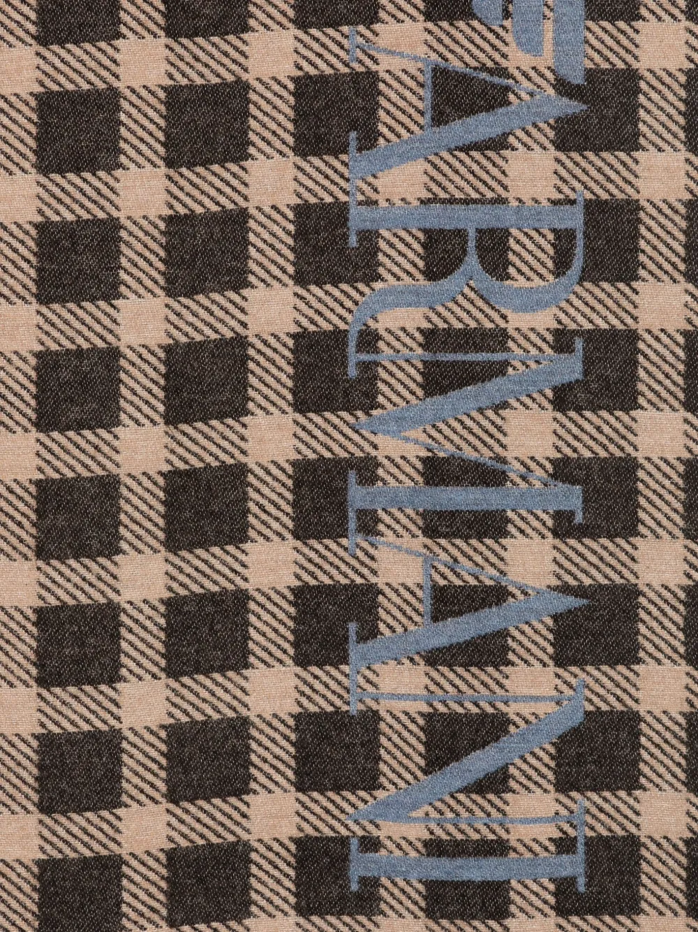 Emporio Armani Check-pattern Logo Scarf In Multi