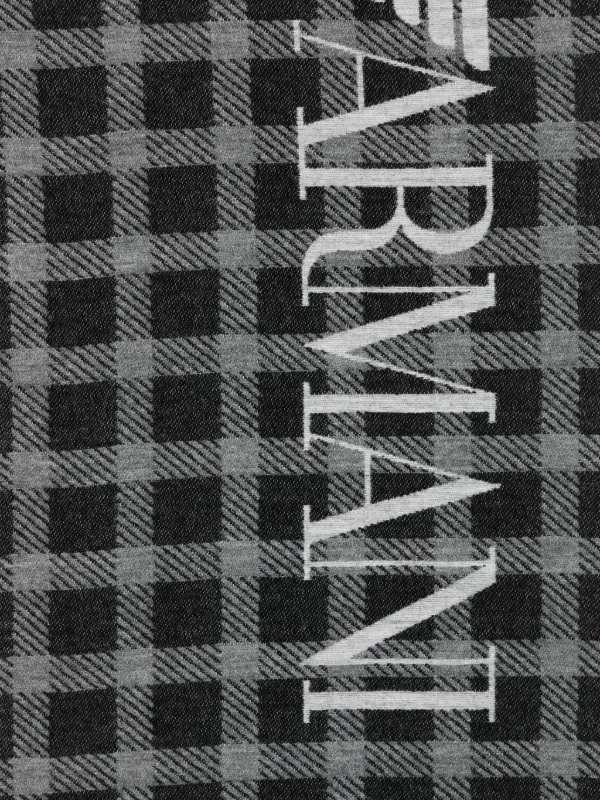 Emporio Armani Bufanda Con Motivo De Cuadros | Negro | FARFETCH CL