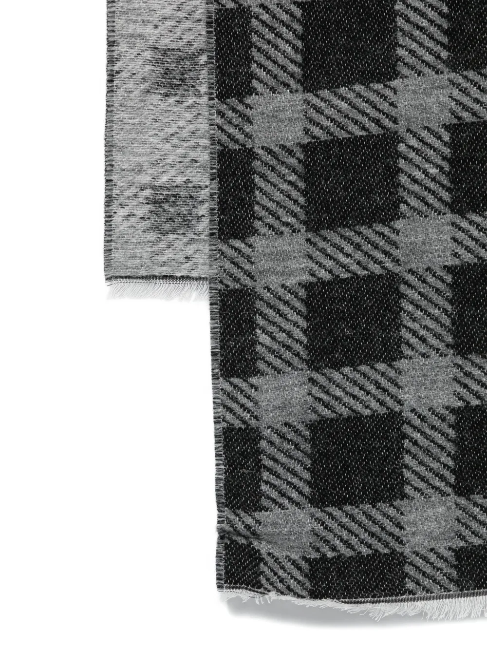 Emporio Armani Geruite sjaal met logo - Zwart