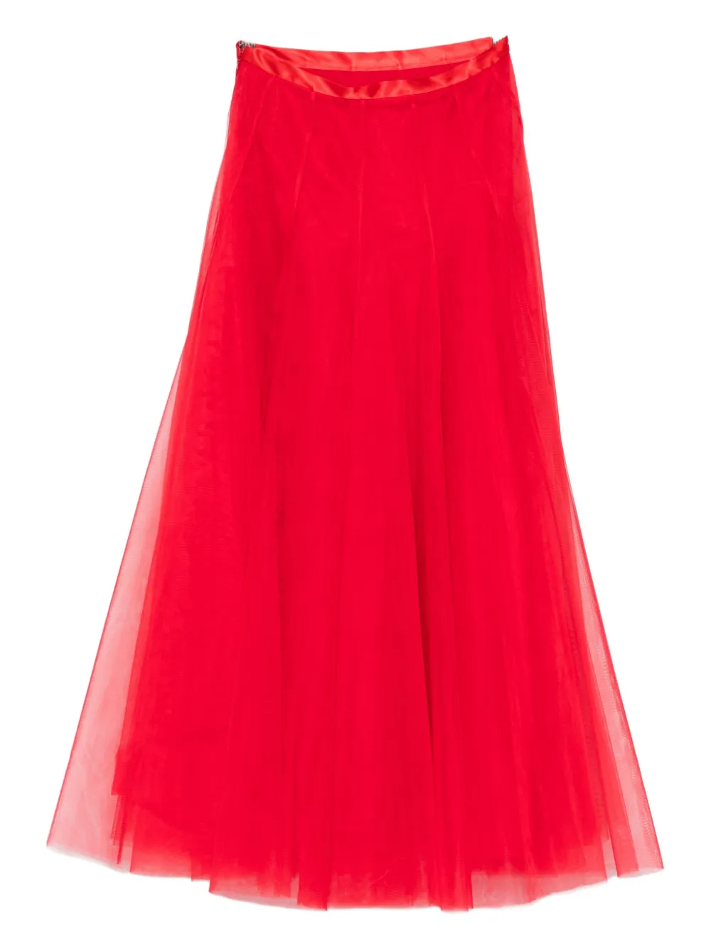 Parlor Tulle Elasticated-waist Skirt In Red