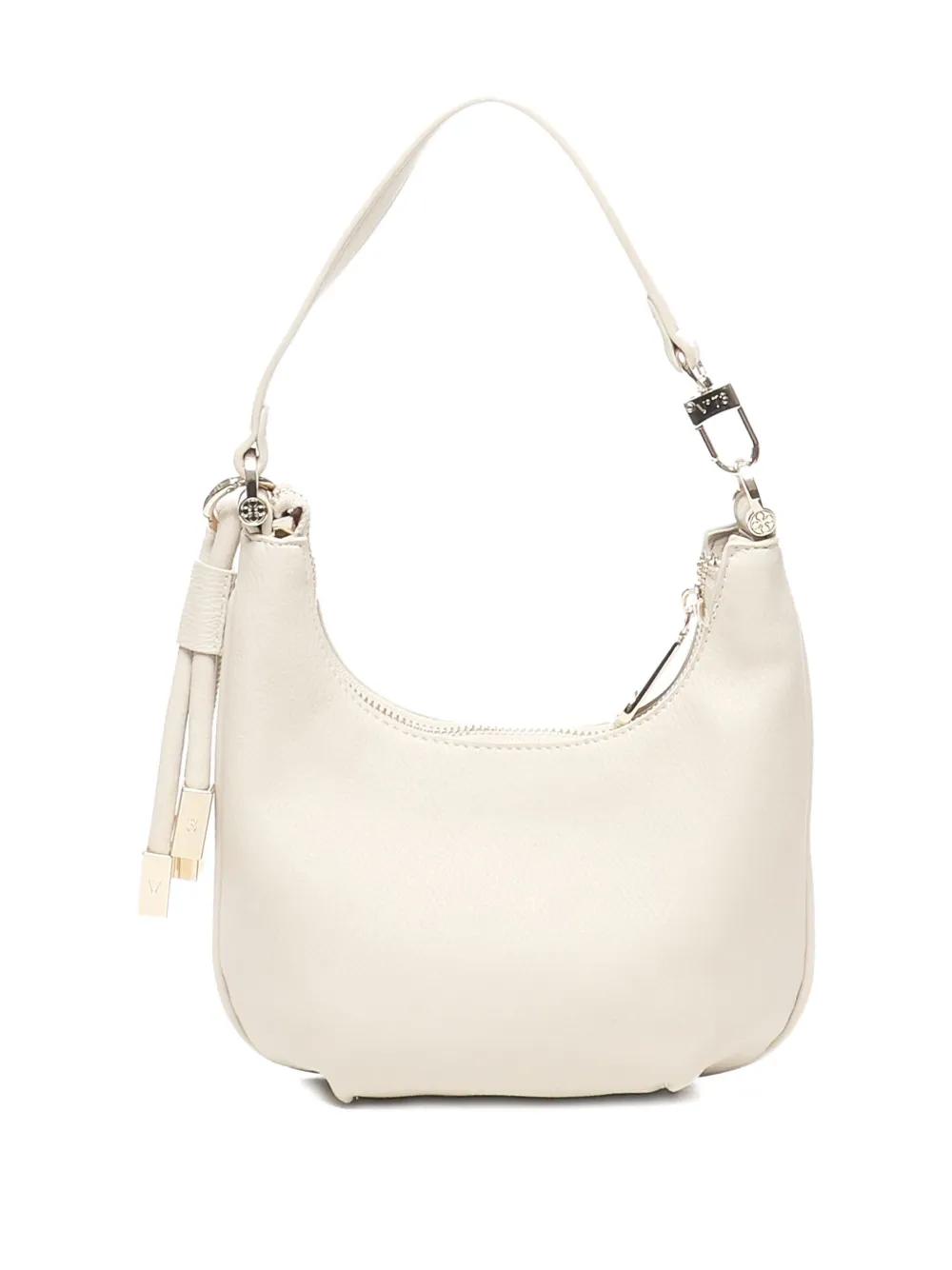 V73 Curved Zipped Shoulder Bag In White