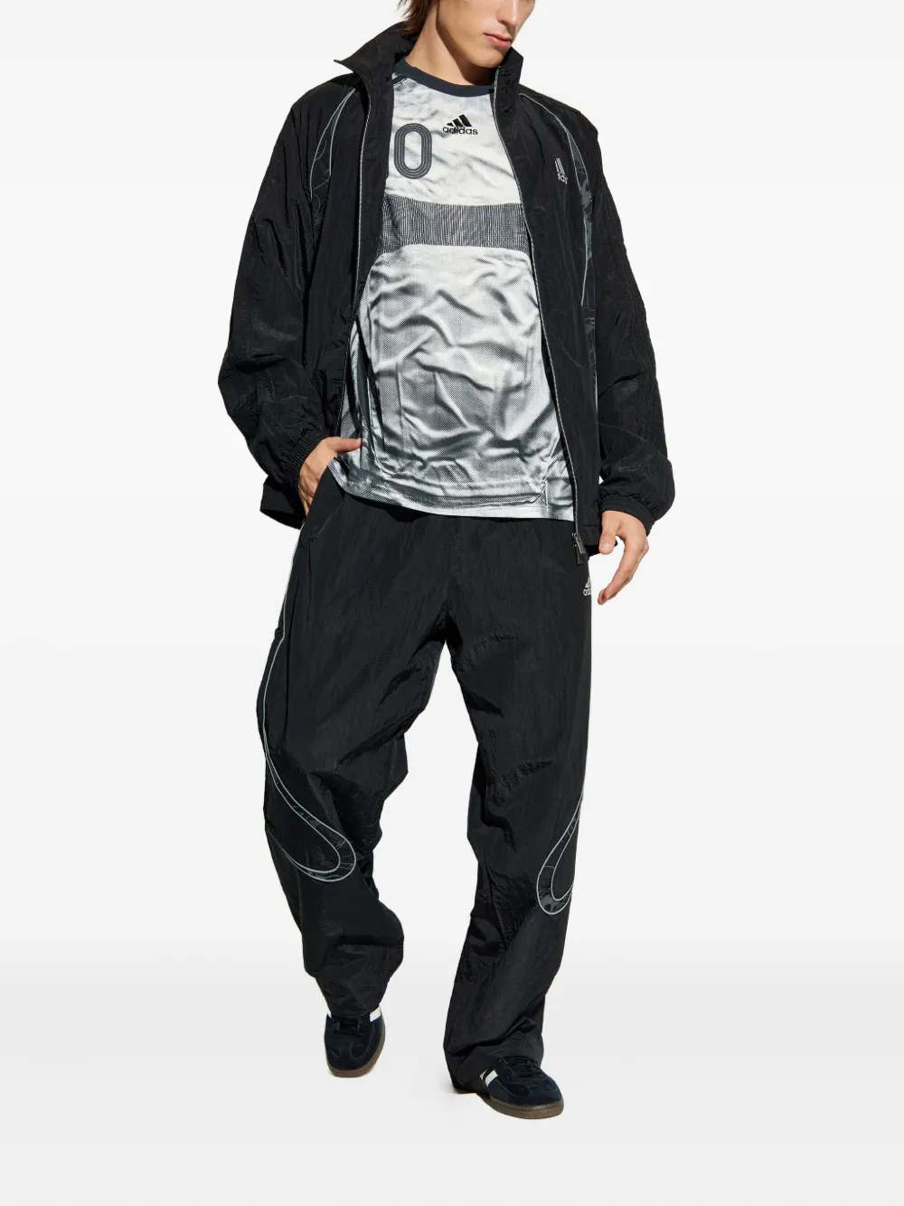 adidas elasticated curved-line trousers | Sweatpants | Image 2