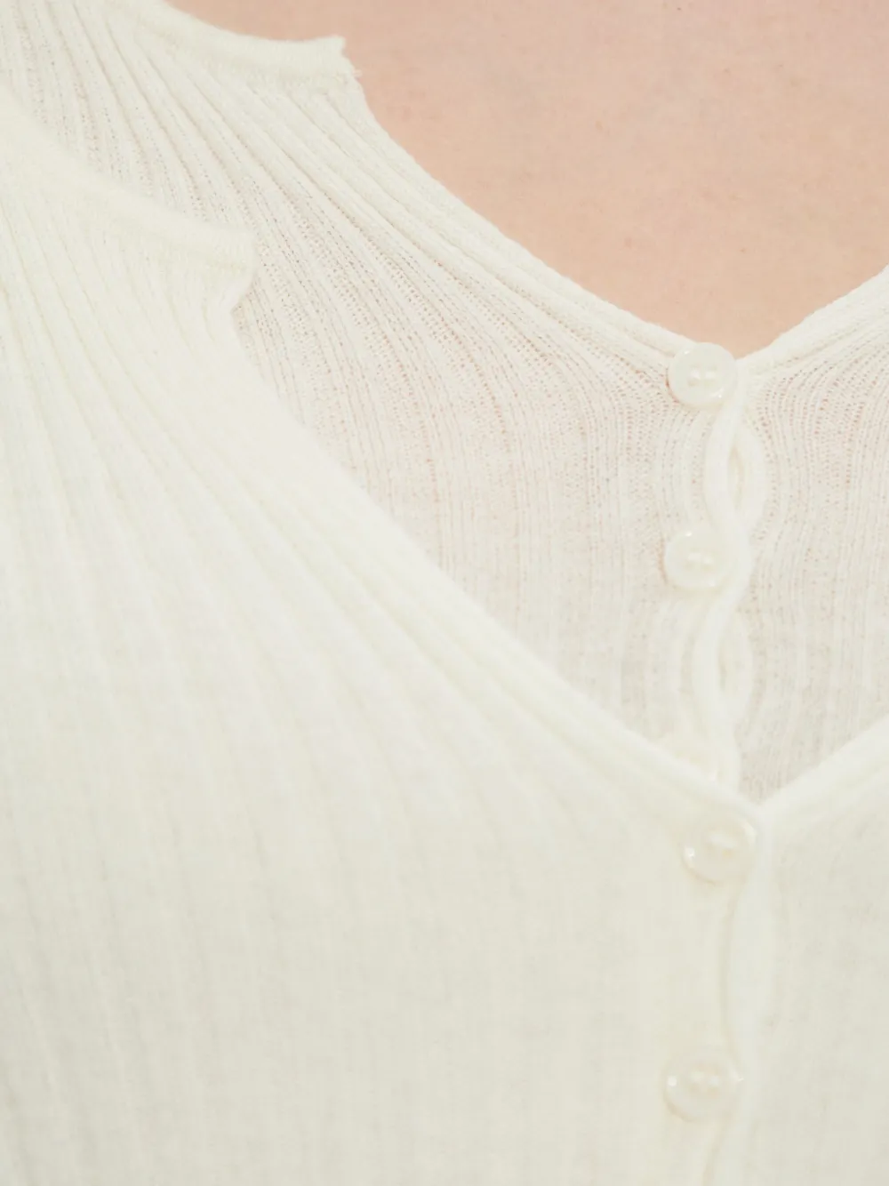 Samsoe & Samsoe Ribbed Button Cardigan In White