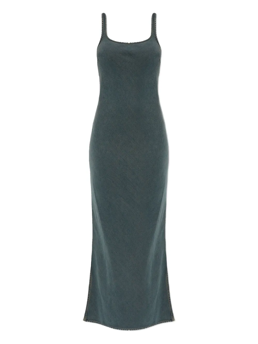 Samsoe & Samsoe Sasunna Side-split Midi Dress In Blue