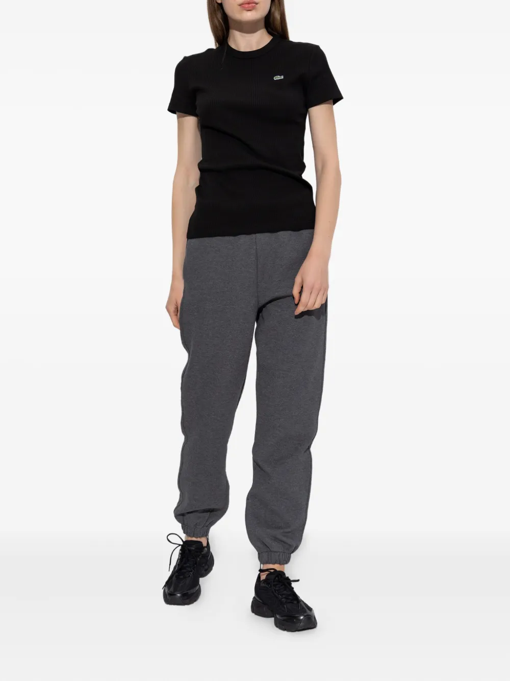 Lacoste Elasticated-cuff Joggers In Gray