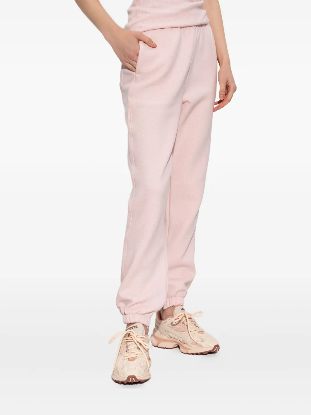 Lacoste Elastic Waist Sweatpants In Pink