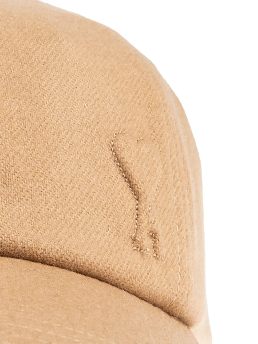 Ami Alexandre Mattiussi Embroidered Wool Cap In Brown